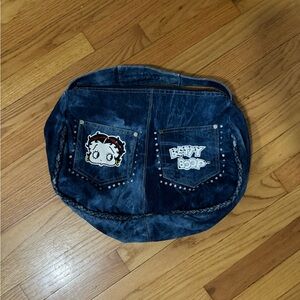 Betty Boop Denim Bag with Blue and Black Accents